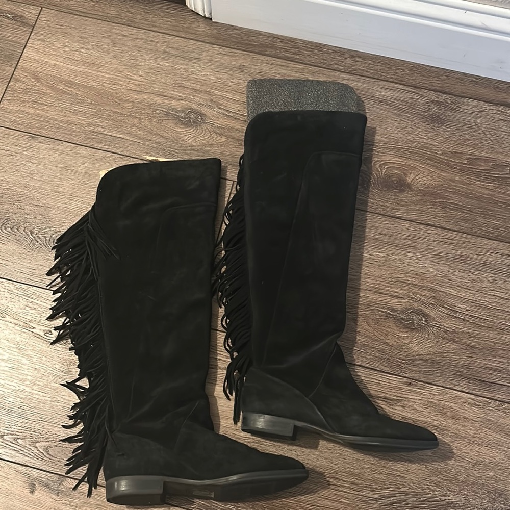 Aldo black Knee high suede boots size6